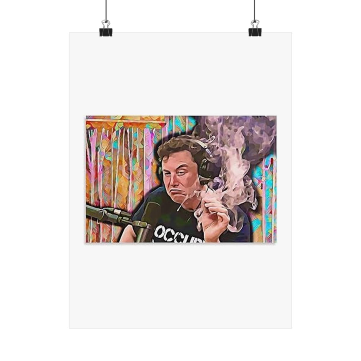 Elon Musk Smoking Poster | Bold Canvas Wall Art Print - alternate angle 5, merchandise