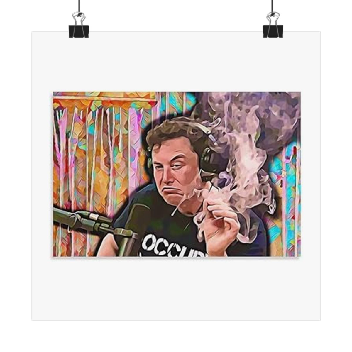 Elon Musk Smoking Poster | Bold Canvas Wall Art Print - alternate angle 2, merchandise