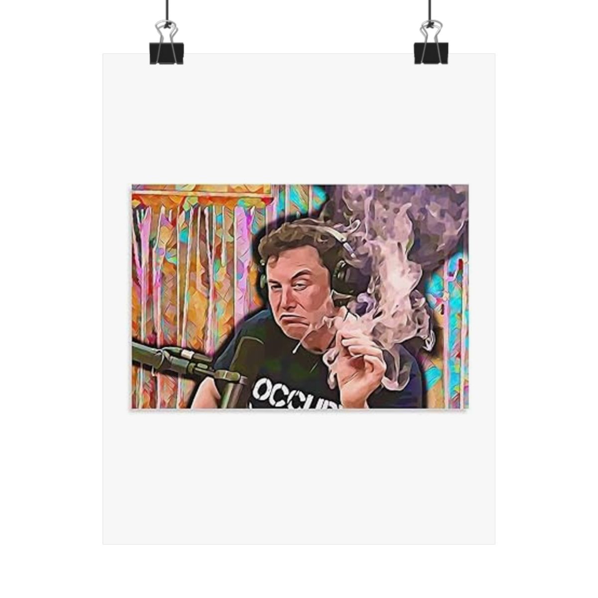 Elon Musk Smoking Poster | Bold Canvas Wall Art Print - alternate angle 3, merchandise