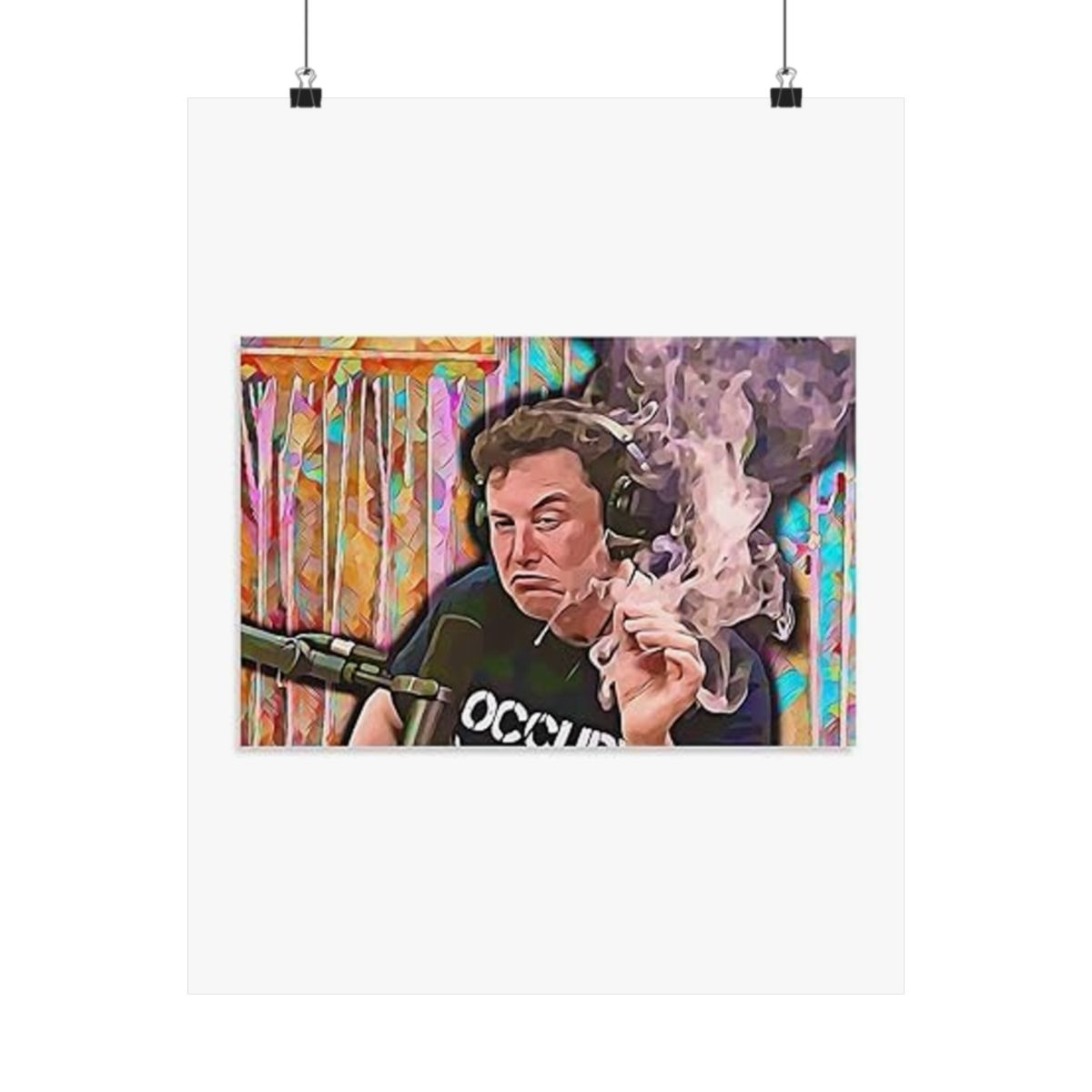 Elon Musk Smoking Poster | Bold Canvas Wall Art Print - alternate angle 1, merchandise