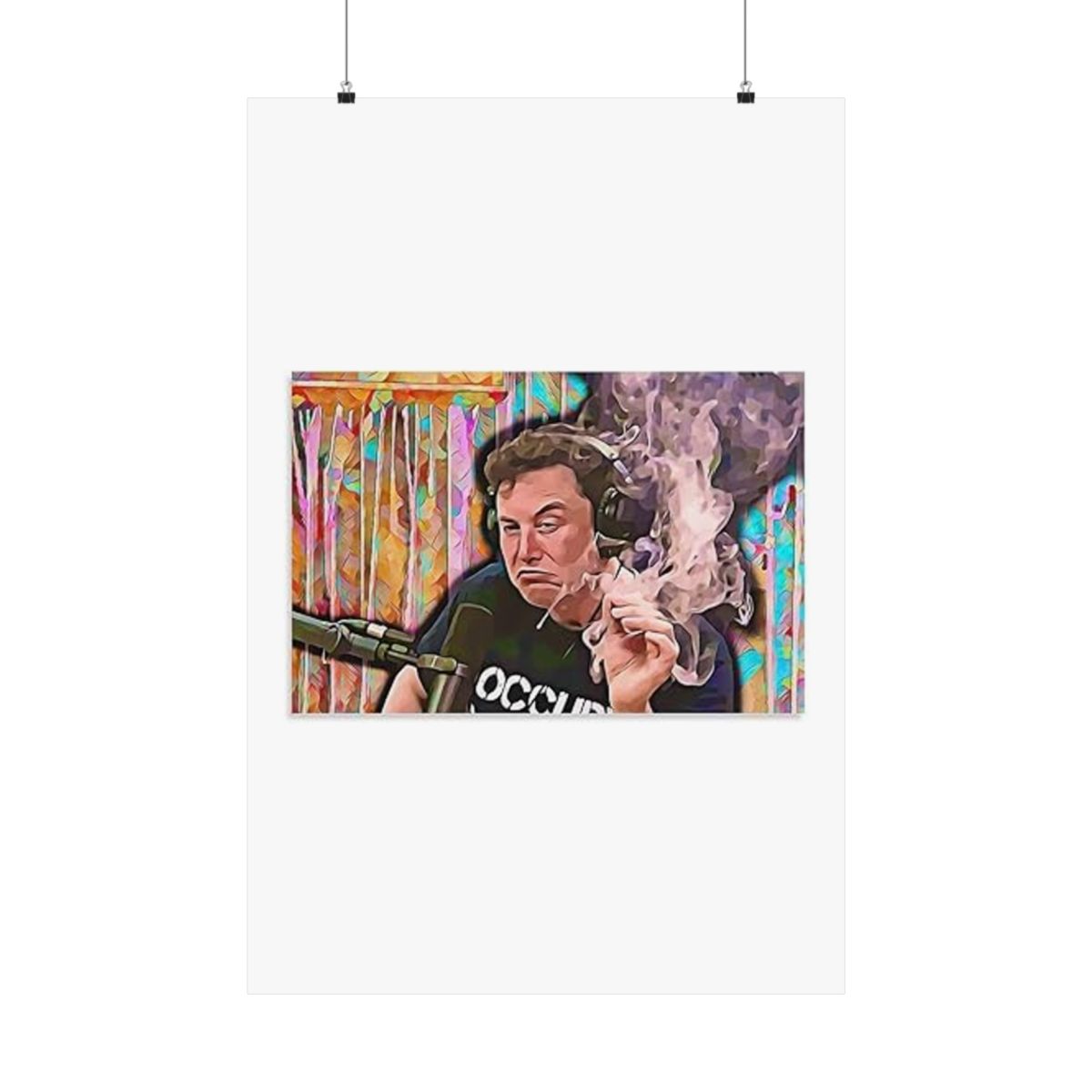 Elon Musk Smoking Poster | Bold Canvas Wall Art Print - alternate angle 3, merchandise