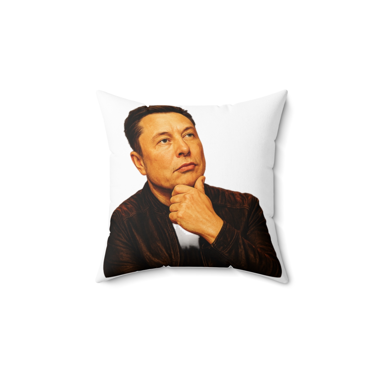 Elon Musk Visionary Portrait | SpaceX Fan Pillow, Tech Icon Decor, Birthday Gift - alternate angle 1, merchandise
