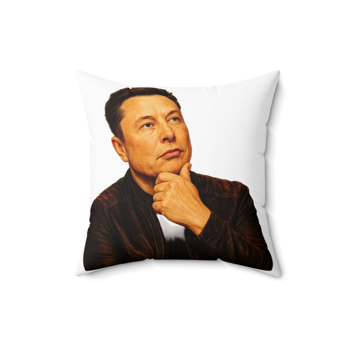Elon Musk Visionary Portrait | SpaceX Fan Pillow, Tech Icon Decor, Birthday Gift - alternate angle 2, merchandise