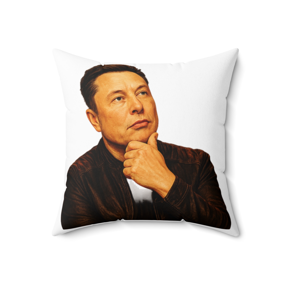 Elon Musk Visionary Portrait | SpaceX Fan Pillow, Tech Icon Decor, Birthday Gift - alternate angle 3, merchandise