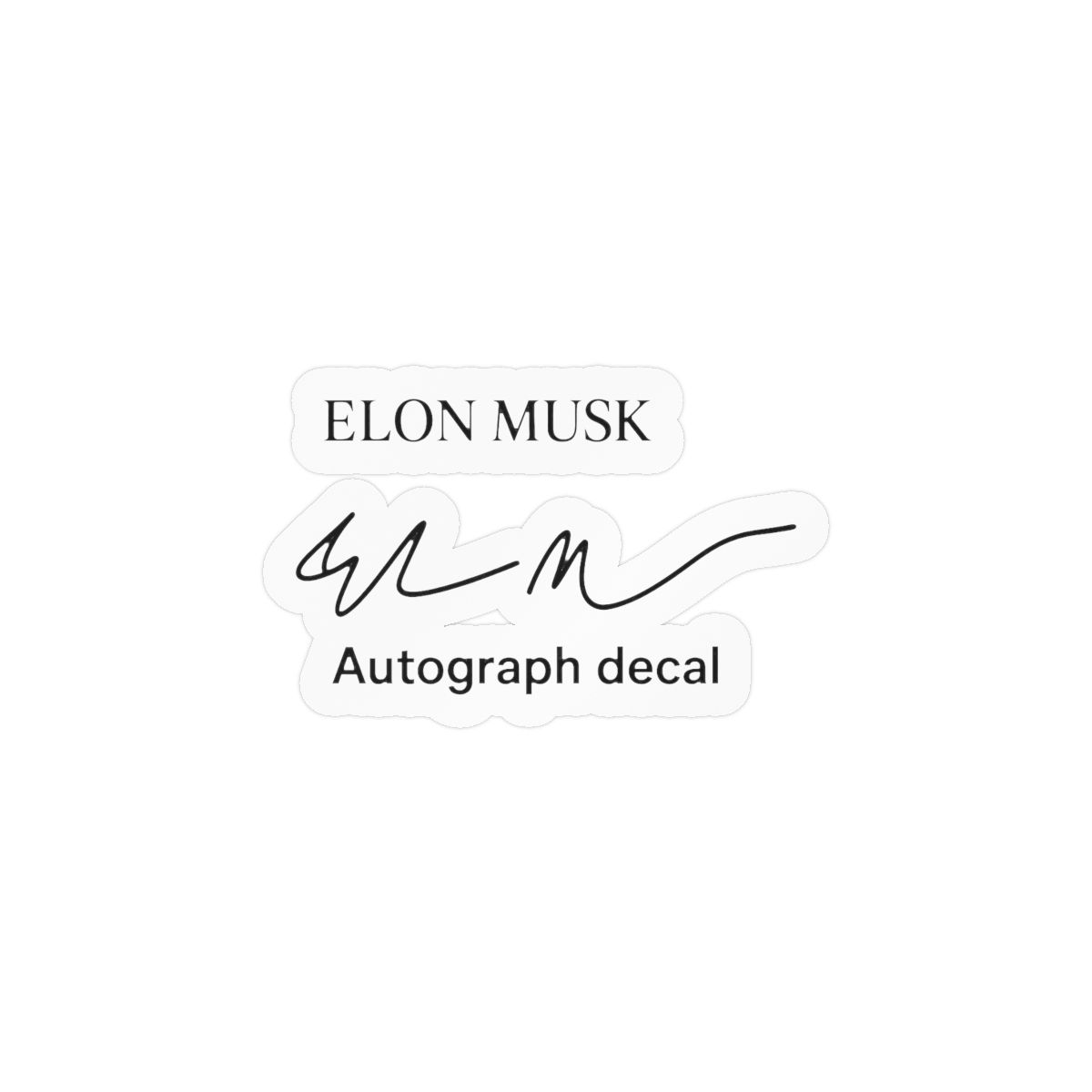 Elon Musk Cursive Autograph | Tesla Sticker, SpaceX Decal, Tech Fan Gift - alternate angle 1, merchandise