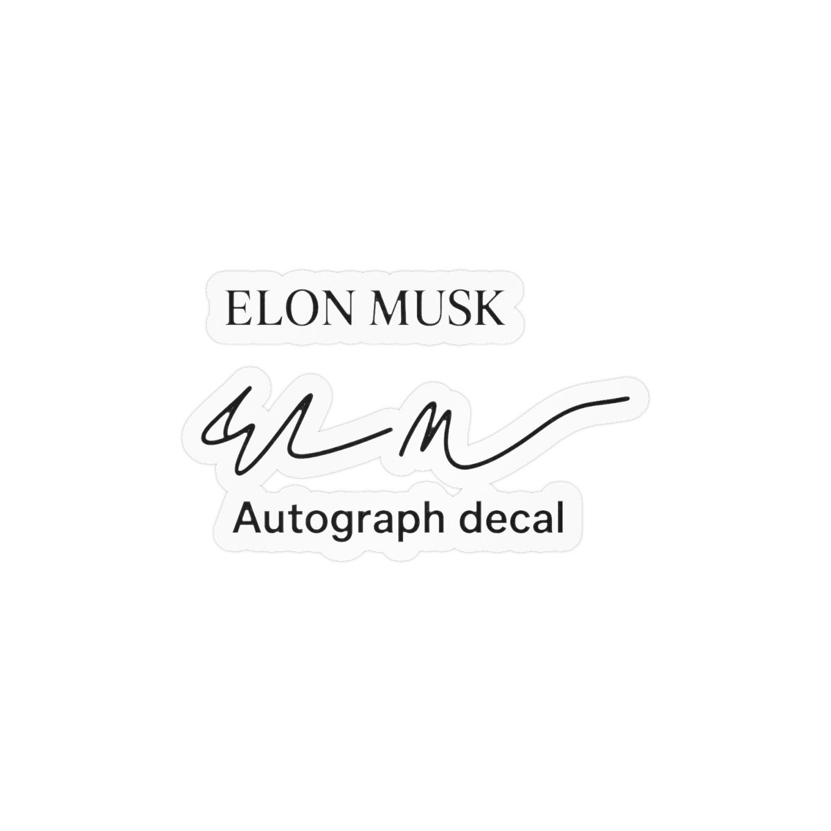 Elon Musk Cursive Autograph | Tesla Sticker, SpaceX Decal, Tech Fan Gift - alternate angle 2, merchandise