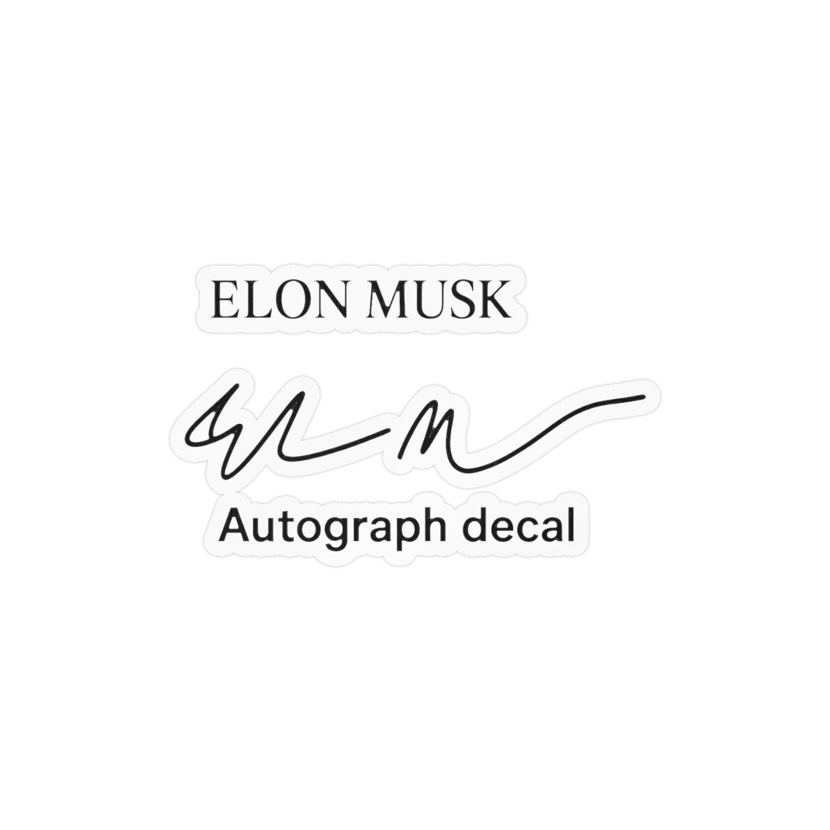 Elon Musk Cursive Autograph | Tesla Sticker, SpaceX Decal, Tech Fan Gift - alternate angle 3, merchandise