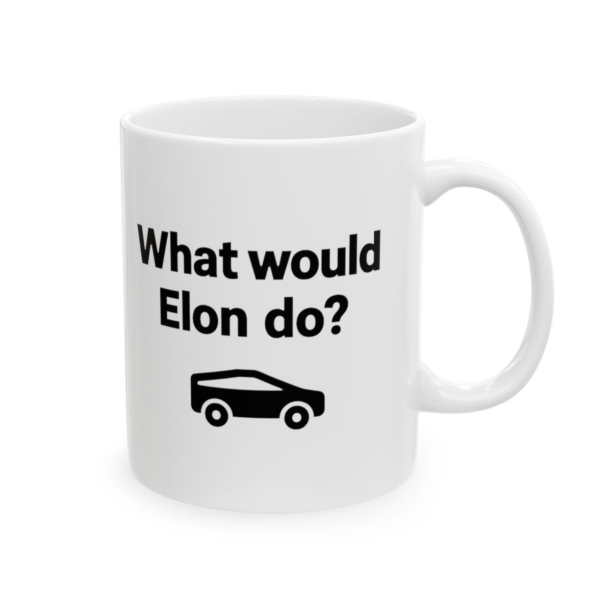 What Would Elon Do Silhouette | Tesla Fan Mug, Elon Musk Gift, Innovation Coffee