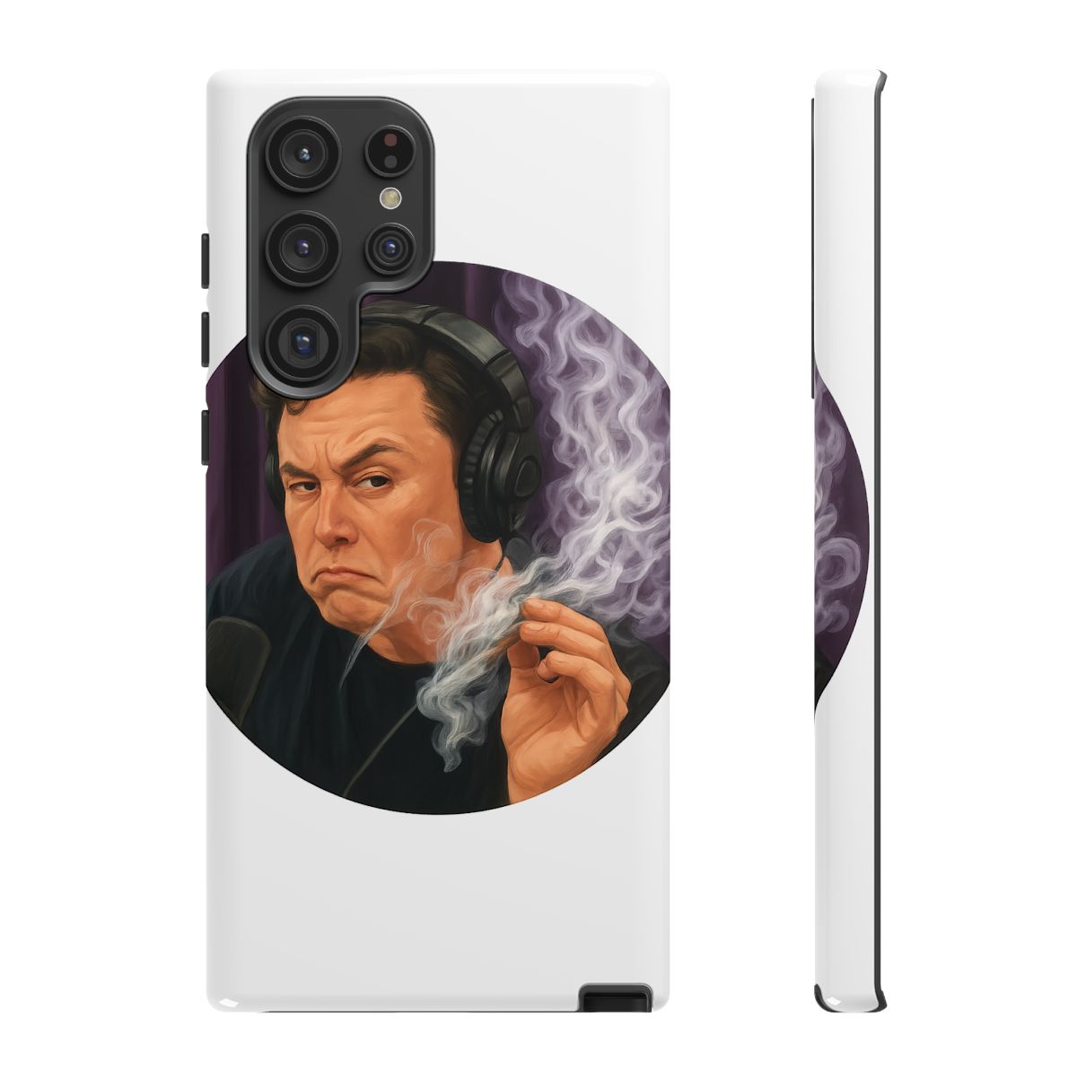 Elon Musk Smoking Rogan | Phone Case, JRE Fan Gear, Podcast Gift - alternate angle 4, merchandise