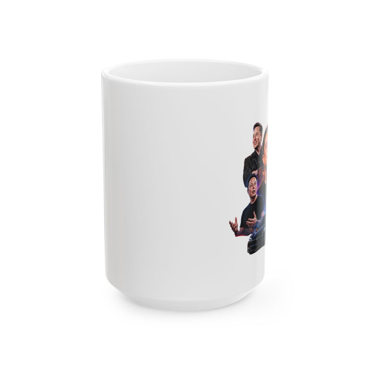Elon Musk Collage Mug | Visionary Innovator Coffee Cup - alternate angle 2, merchandise