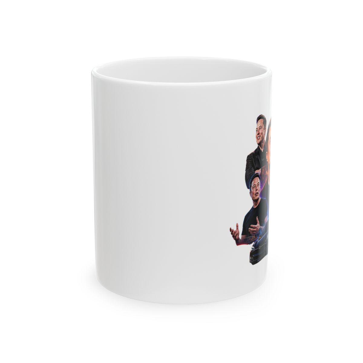 Elon Musk Collage Mug | Visionary Innovator Coffee Cup - alternate angle 1, merchandise