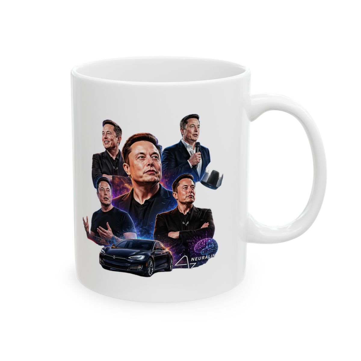 Elon Musk Collage Mug | Visionary Innovator Coffee Cup