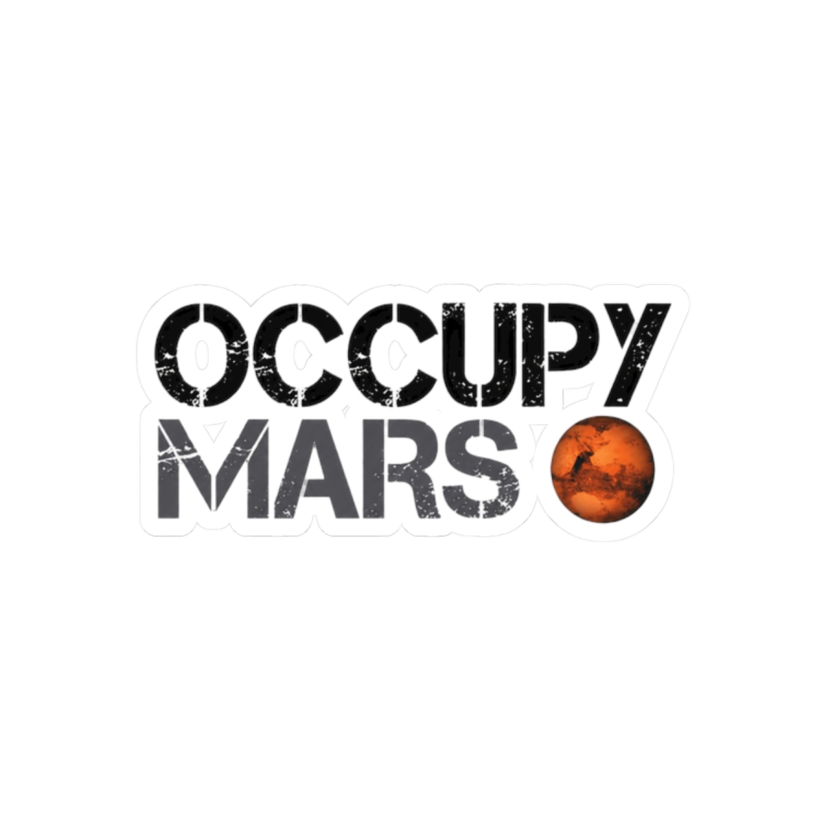 Occupy Mars SpaceX Planet Sticker | Bold Vinyl Decal for Space Fans - alternate angle 3, merchandise