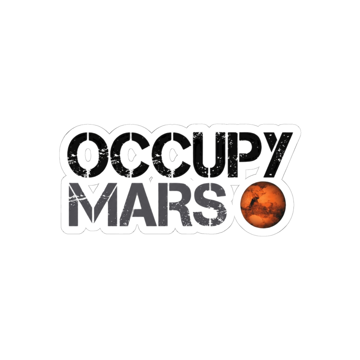 Occupy Mars SpaceX Planet Sticker | Bold Vinyl Decal for Space Fans