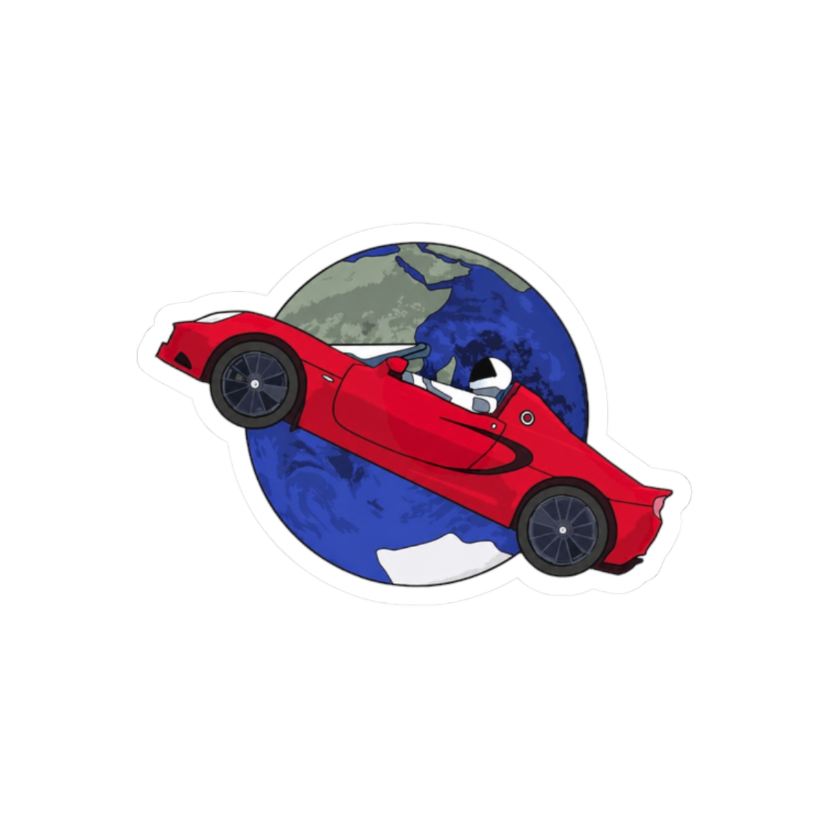 Starman Tesla Roadster Space Sticker | Bold Cosmic Vinyl Decal - alternate angle 3, merchandise