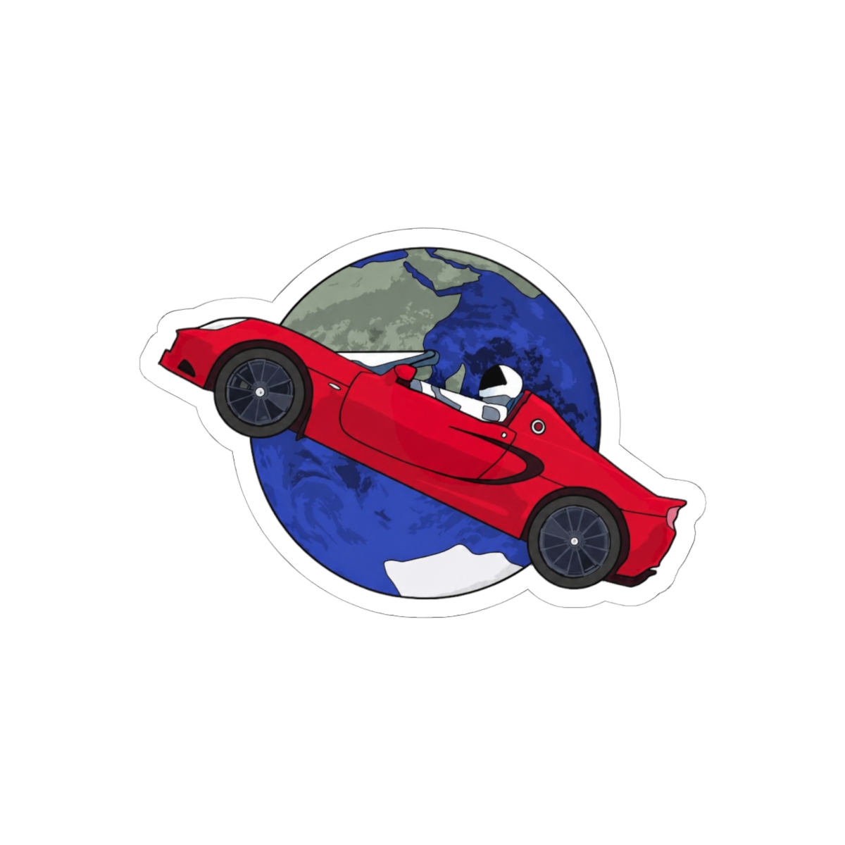 Starman Tesla Roadster Space Sticker | Bold Cosmic Vinyl Decal