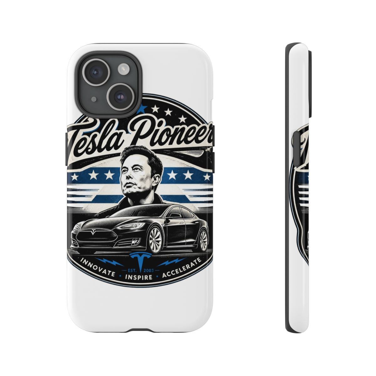 Elon Musk "Tesla Pioneers" Phone Case - alternate angle 1, merchandise