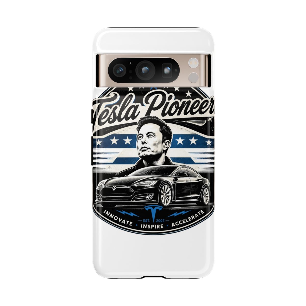 Elon Musk "Tesla Pioneers" Phone Case - alternate angle 2, merchandise