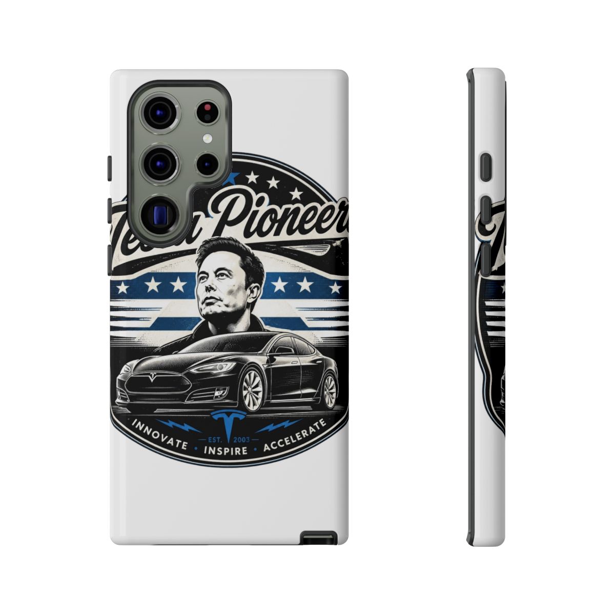 Elon Musk "Tesla Pioneers" Phone Case - alternate angle 3, merchandise
