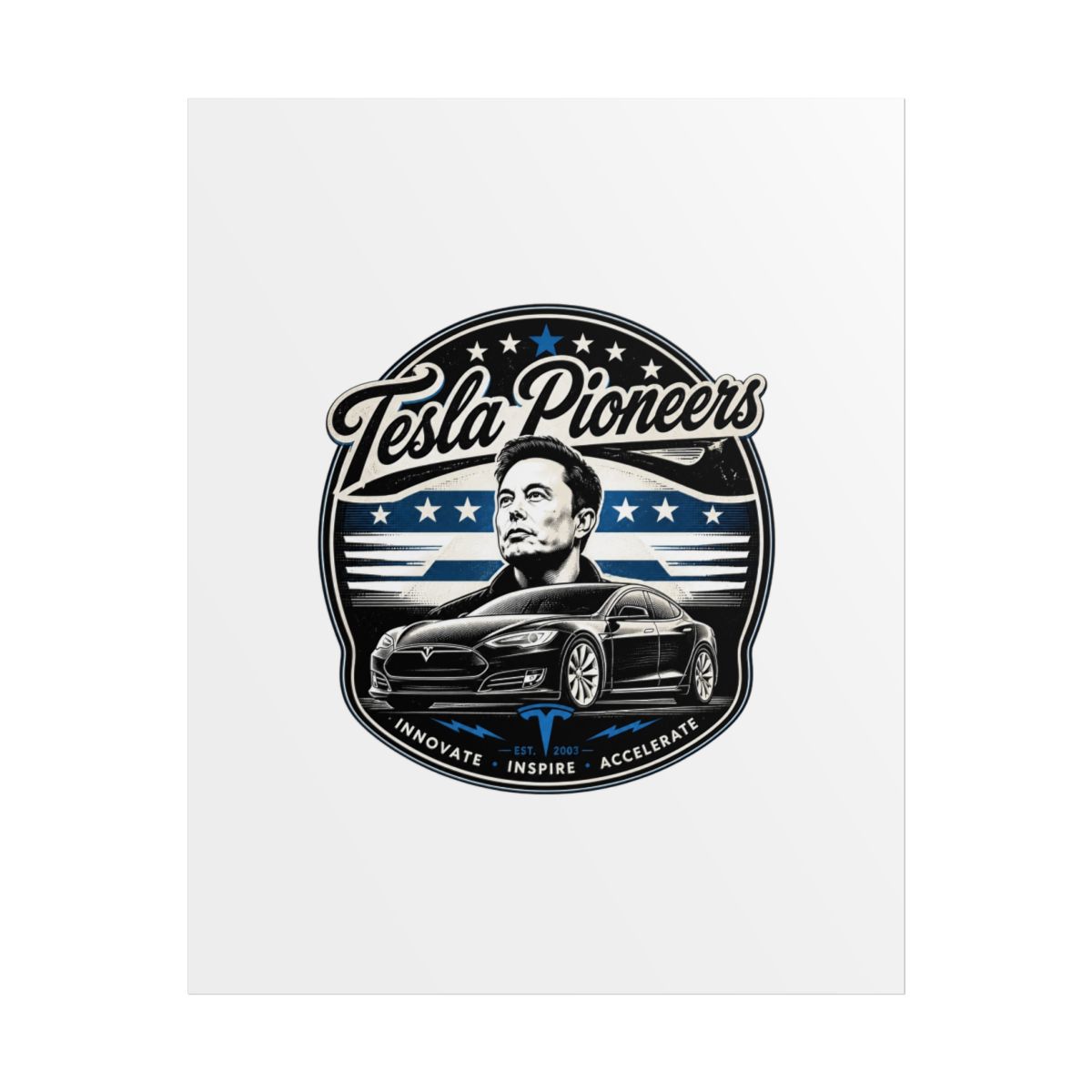 Elon Musk "Tesla Pioneers" Poster - Official Posters & Wall Art merchandise