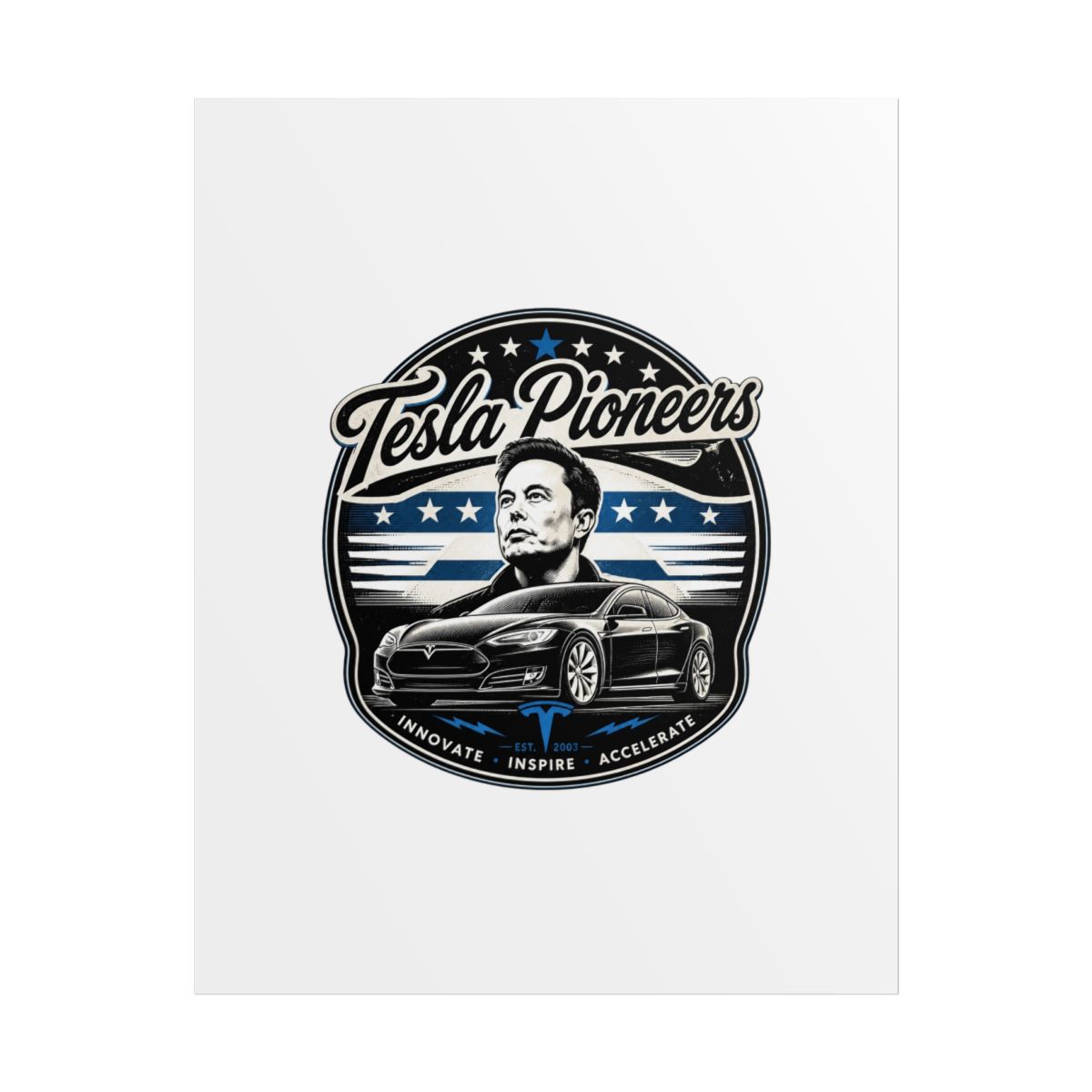 Elon Musk "Tesla Pioneers" Poster - alternate angle 1, merchandise