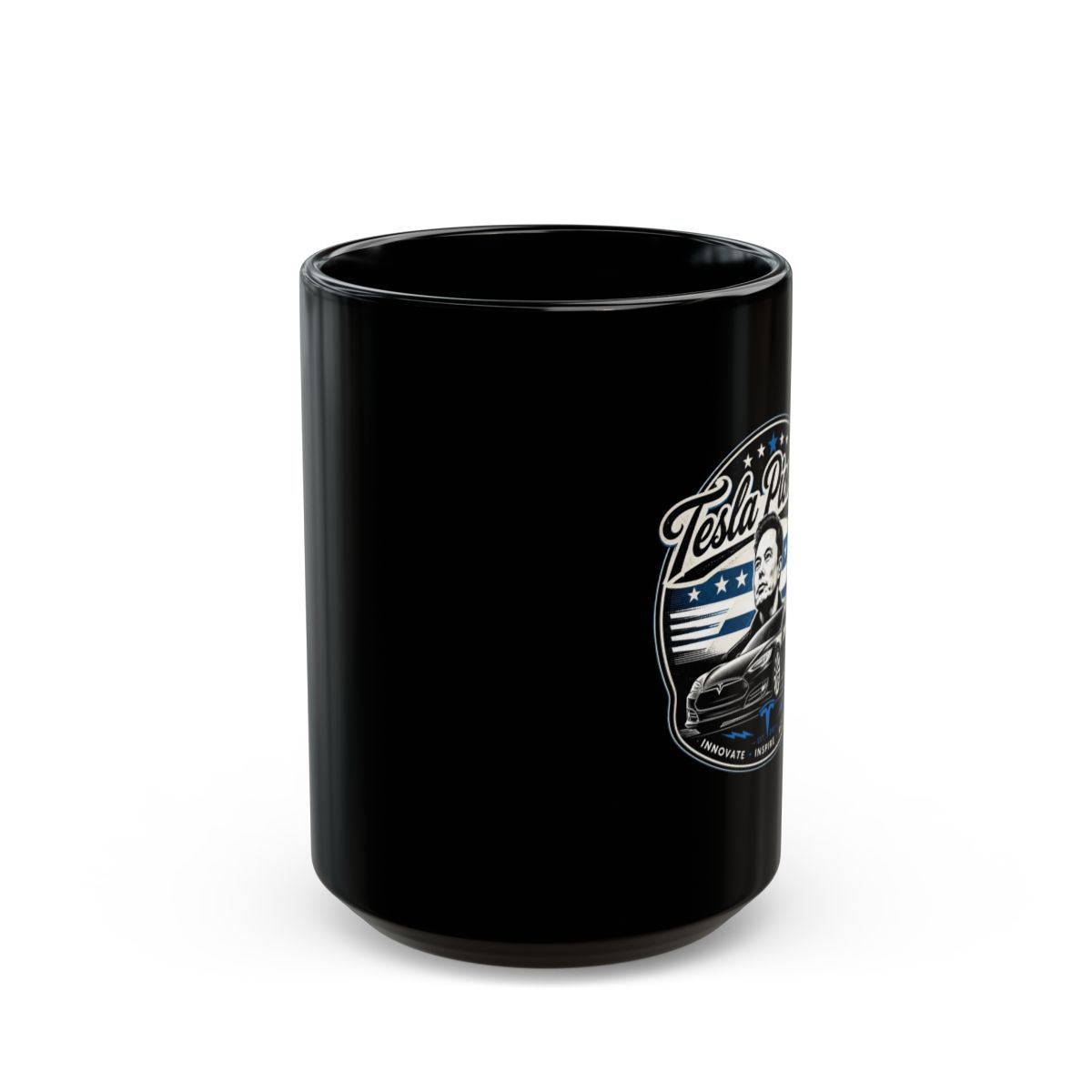 Elon Musk "Tesla Pioneers" Black Mug - alternate angle 2, merchandise