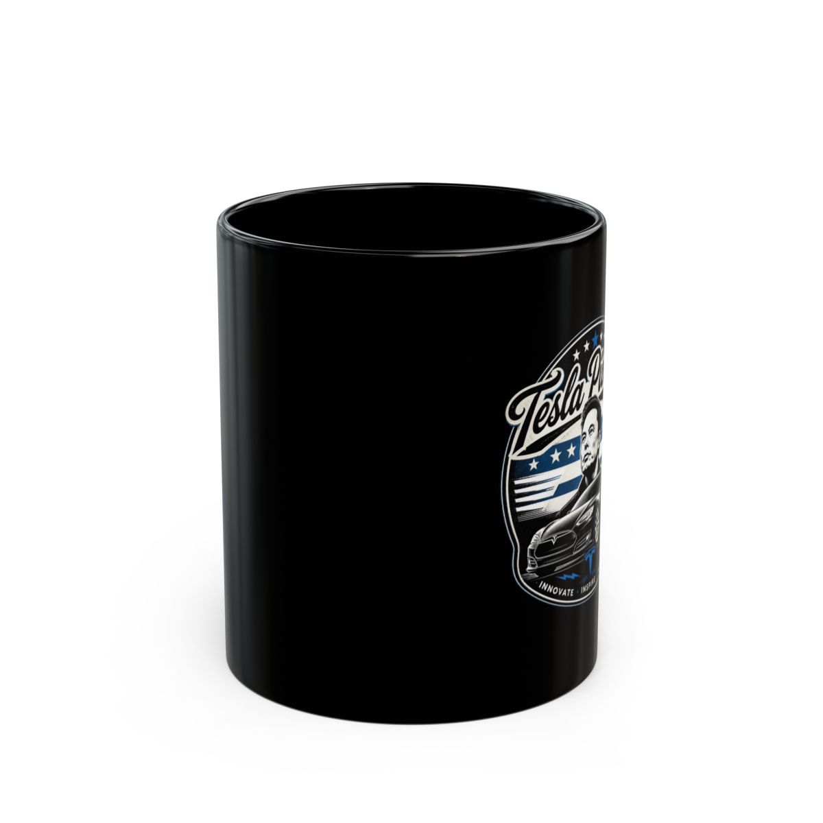 Elon Musk "Tesla Pioneers" Black Mug - alternate angle 1, merchandise