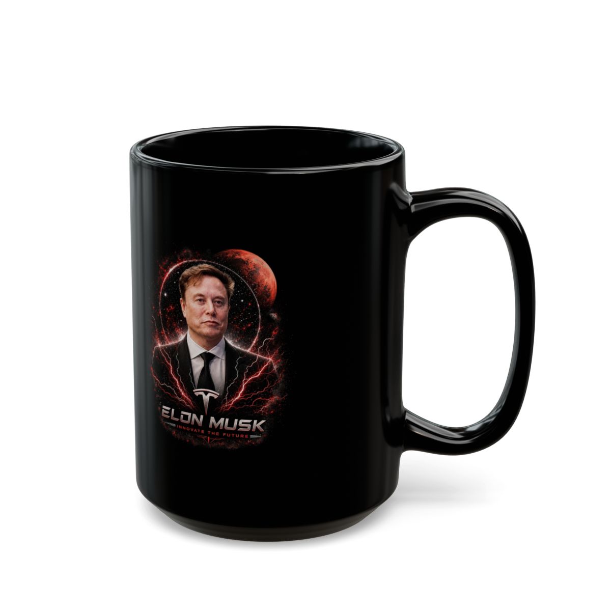 Elon Musk "Elon Musk" Black Mug - alternate angle 5, merchandise